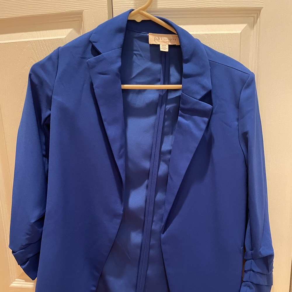 Blue Philosophy Ruffle Blazer - Picture 2 of 5
